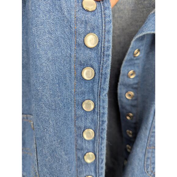 Vintage Denim Pearl Snap Long Sleeve Medium Top - Picture 5 of 6